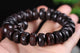 Artisan d'Asie Bracelets Malas M (13 mm) Bracelet mala en bois de pêcher gravé du mantra Om Mani Padme Hum