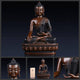 Artisan d'Asie Statues Bouddha M - 21 cm Statue Bouddha Shakyamuni en cuivre