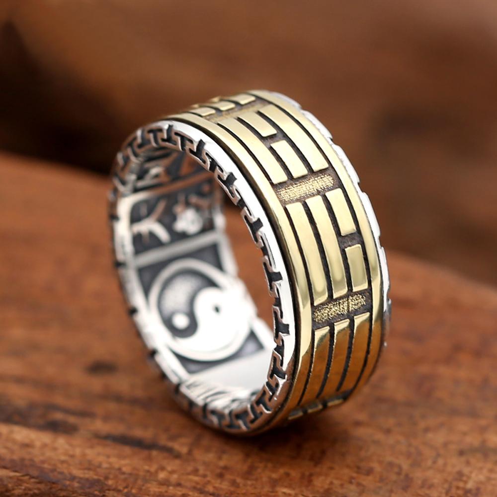 925 silver and copper rotating ring