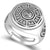 Artisan d'Asie Bagues S (53 à 58 mm) Bague ronde gravée yin et yang en argent 990