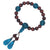 Artisan d'Asie Bracelets Malas Bracelet mala en pierre d'oeil de tigre rouge et cristal bleu