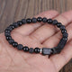 Artisan d'Asie Bracelets Malas Mate / Femme Bracelet mala en Tourmaline Noire et Pierre de Lave