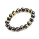 Artisan d'Asie Bracelets Malas S (18 cm) Bracelet mala en pierre d'agate noire motif dragon