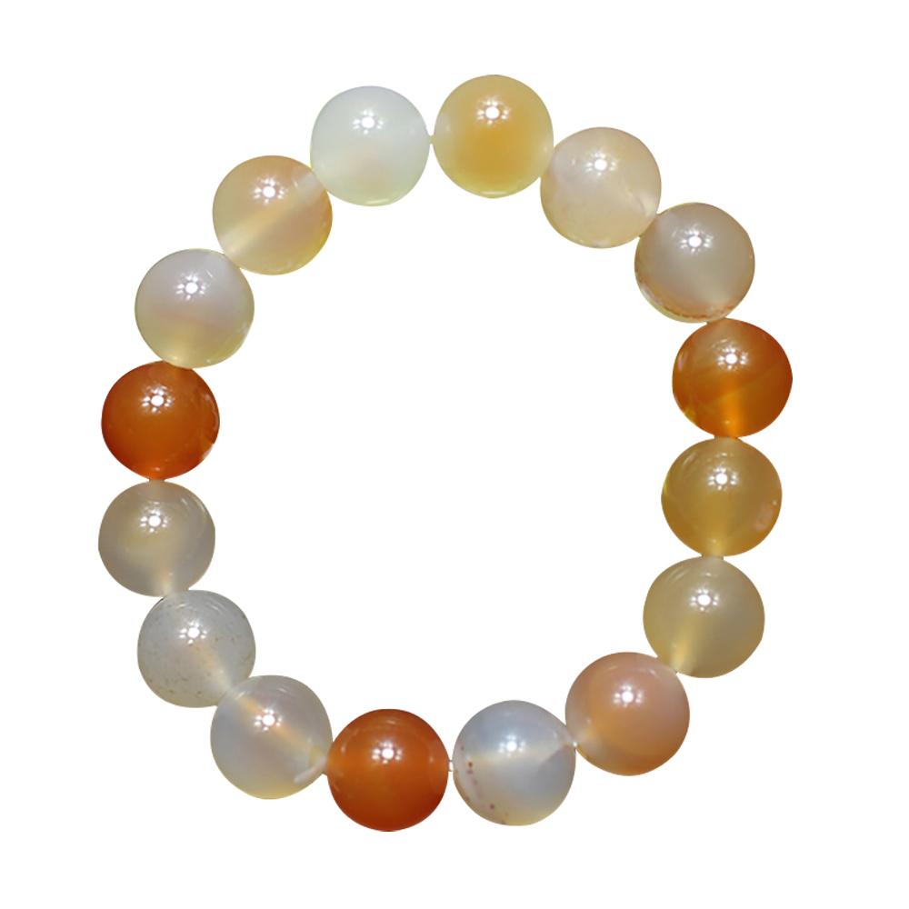 Artisan d'Asie Bracelets Malas S (18 cm) Bracelet mala en pierre d'agate rouge et blanche