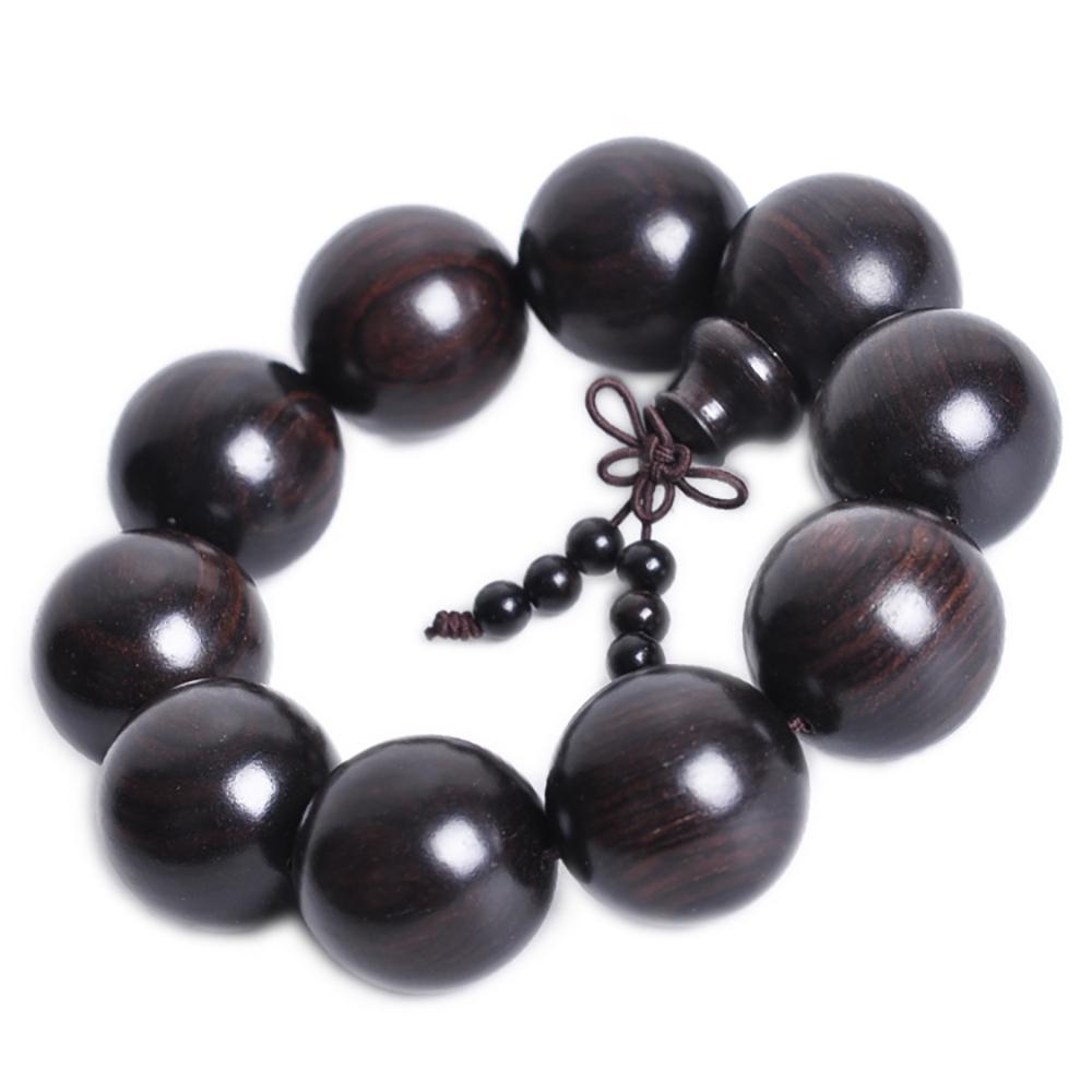 Artisan d'Asie Bracelets Malas S (21 cm) Bracelet mala en bois de santal noir