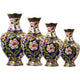 Artisan d'Asie Cloisonné Chinois (S) 9 x 15 cm Paire de vases chinois en cloisonné – Fleurs