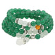 Artisan d'Asie Colliers Malas Collier mala en pierre d'agate verte, cristal et argent