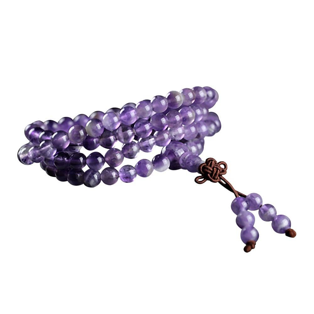 Mala necklace in amethyst stone