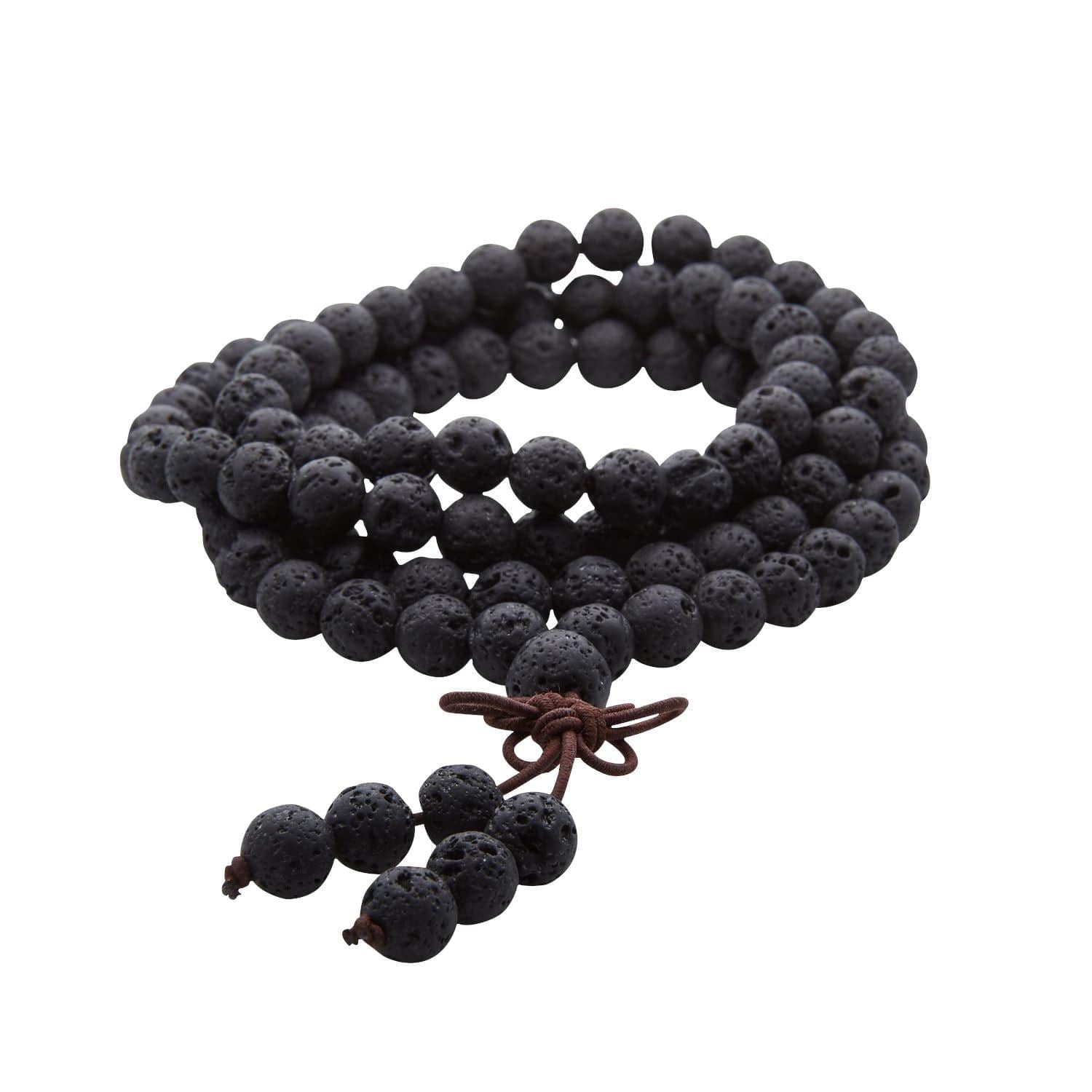 Artisan d'Asie Colliers Malas M (64,8 cm) Collier mala en pierre de lave