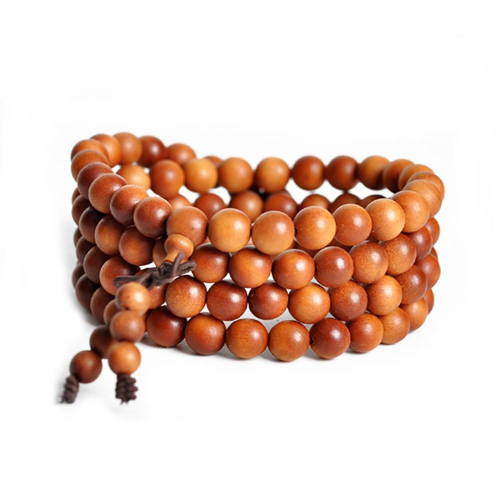 Artisan d'Asie Colliers Malas M (65 cm) Collier mala en bois de santal brun