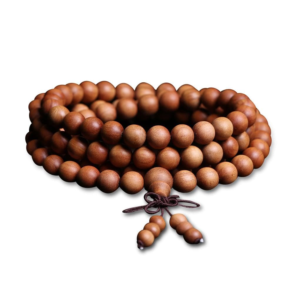 Artisan d'Asie Colliers Malas M (65 cm) Collier mala en bois de santal brun premium