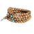 Wengé and turquoise wooden mala necklace