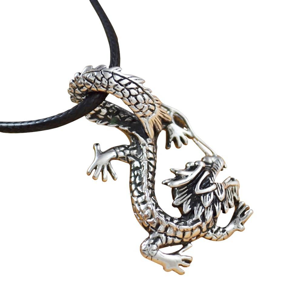 Feng Shui Dragon Pendant in Titanium