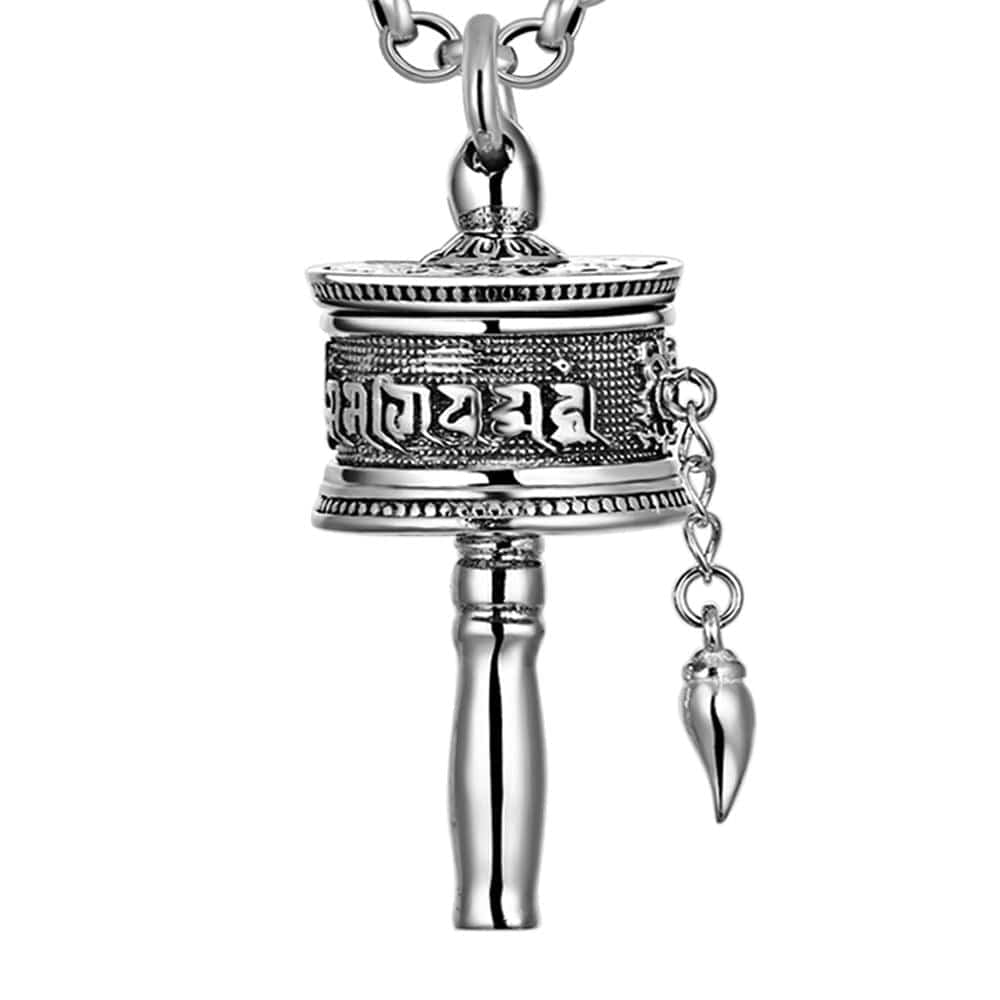 Tibetan Plateau Silver Prayer mill