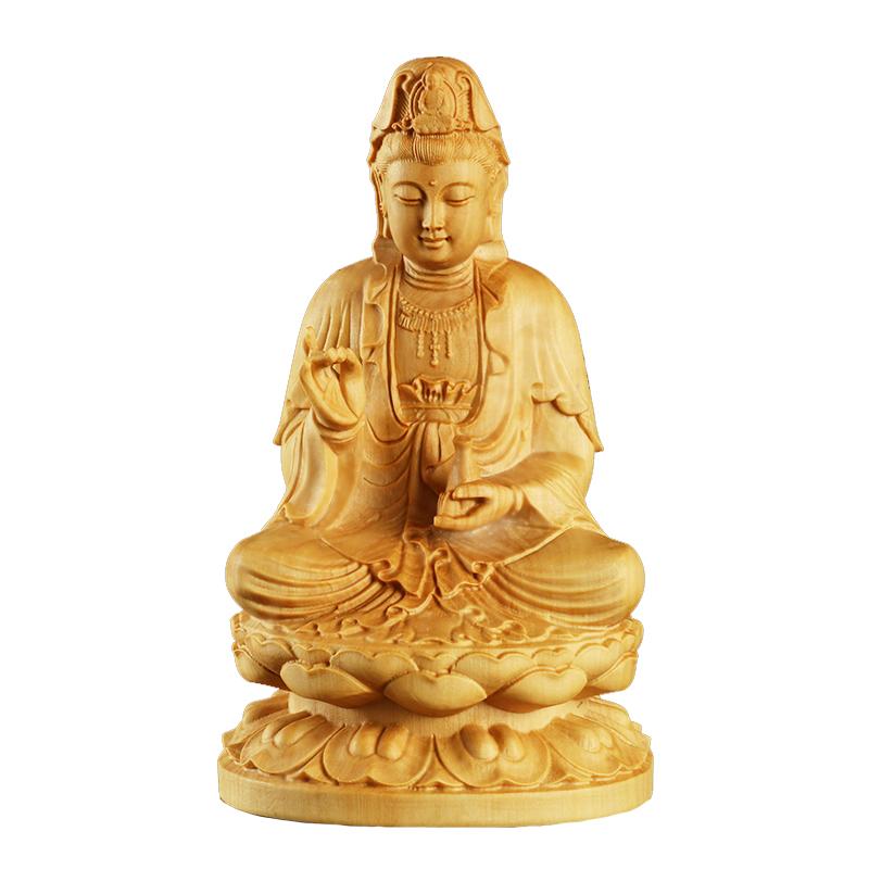 Bodhisattva Guanyin statue in boxwood