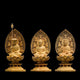 Artisan d'Asie Statues Bouddha Mahāsthāmaprāpta Statue de Bouddha en Bois - Trois Saints de l'ouest