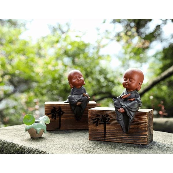 Ceramic Buddhist Monk Statuettes