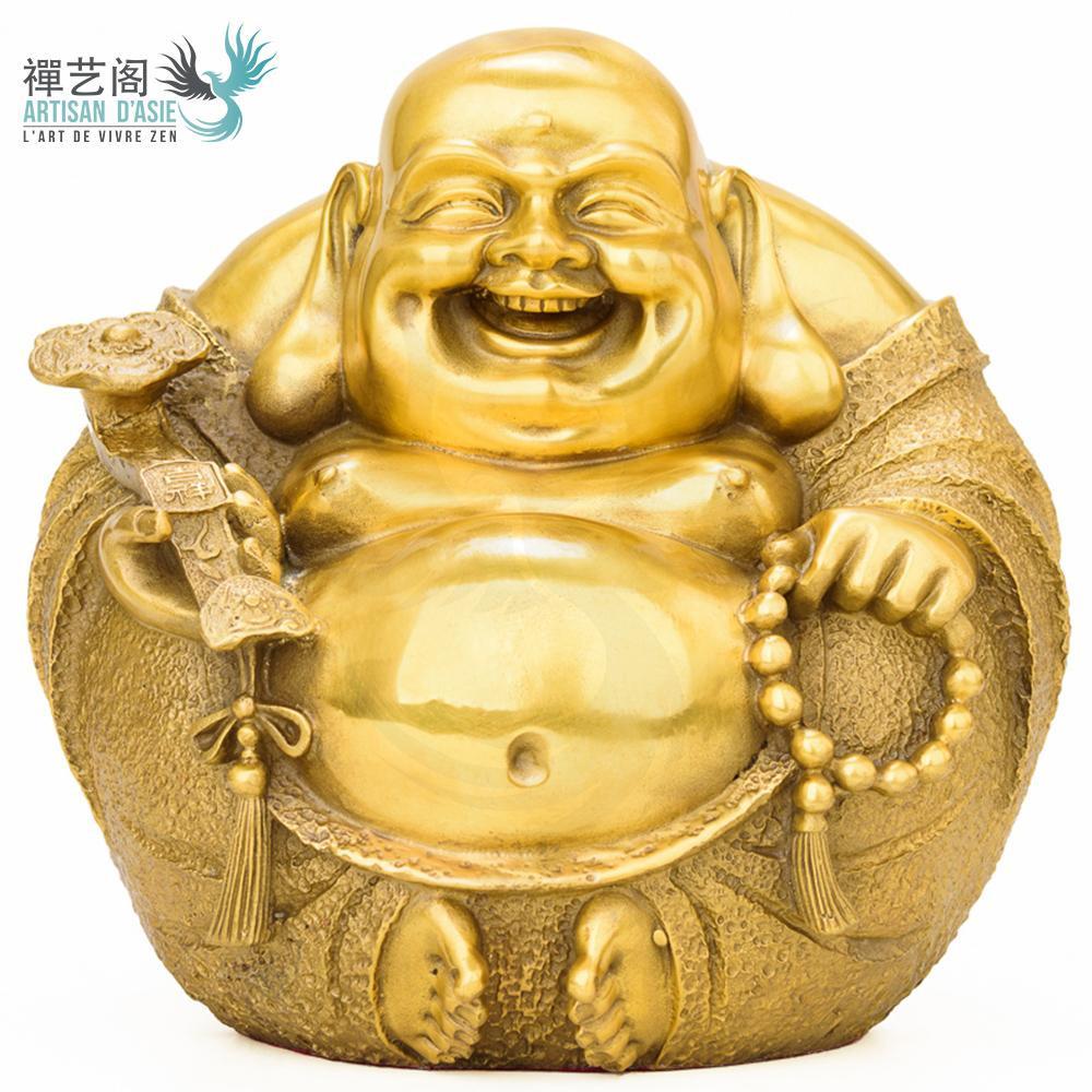 Yellow copper Maitreya Buddha Statue