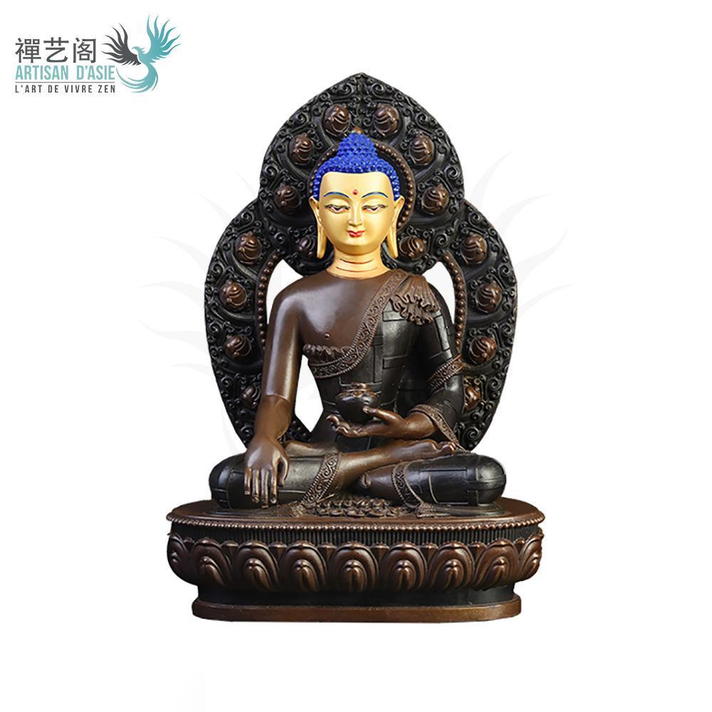 Shakyamuni Buddha statue in copper painted head