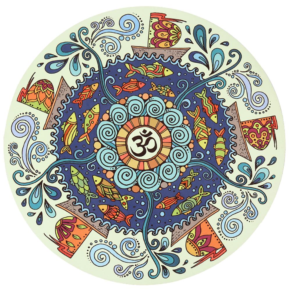 Artisan d'Asie Tapis de Yoga & Méditation Mandala mer Tapis de yoga et méditation rond