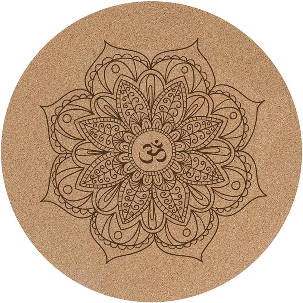 Round cork and natural rubber meditation mats