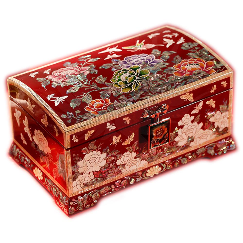 Chinese jewelry box mother-of-pearl and lacquered wood - Artisan d'Asie