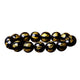 Bracelet mala en pierre d'agate noire motif om mani padme hum Bracelets Malas Artisan d'Asie