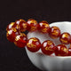 Bracelet mala en pierre d'agate rouge motif om mani padme hum Bracelets Malas Artisan d'Asie