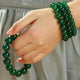 Bracelet mala en pierre d'agate verte Bracelets Malas Artisan d'Asie